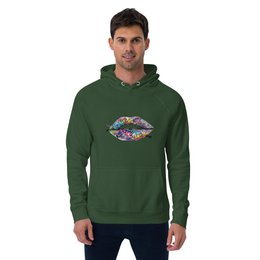 Lipstickjungle unisex økologisk raglan hættetrøje