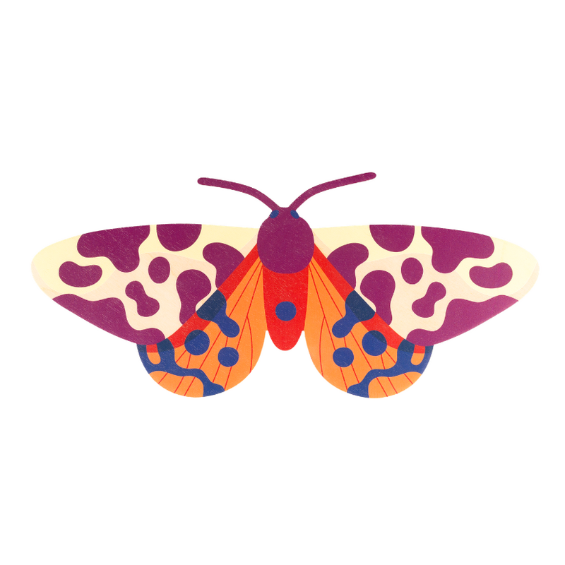 Garden Tiger Moth– wooden wall decoration, butterfly home art, decorative object