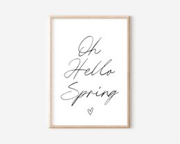 Oh, hola póster de primavera, cartel de primavera, interior de primavera, póster de Pascua, decoración de Pascua