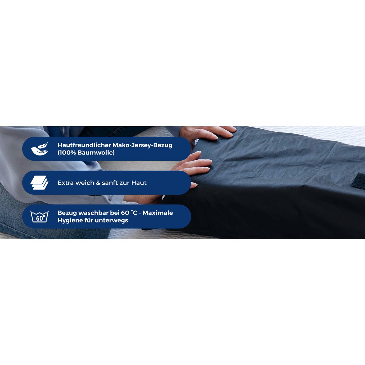 GROMOBIL® Reise-Nackenstützkissen TRAVEL – Orthopädisches Kissen: ergonomisch & atmungsaktiv für Hotel, Pension, Ferienwohnung & Camping