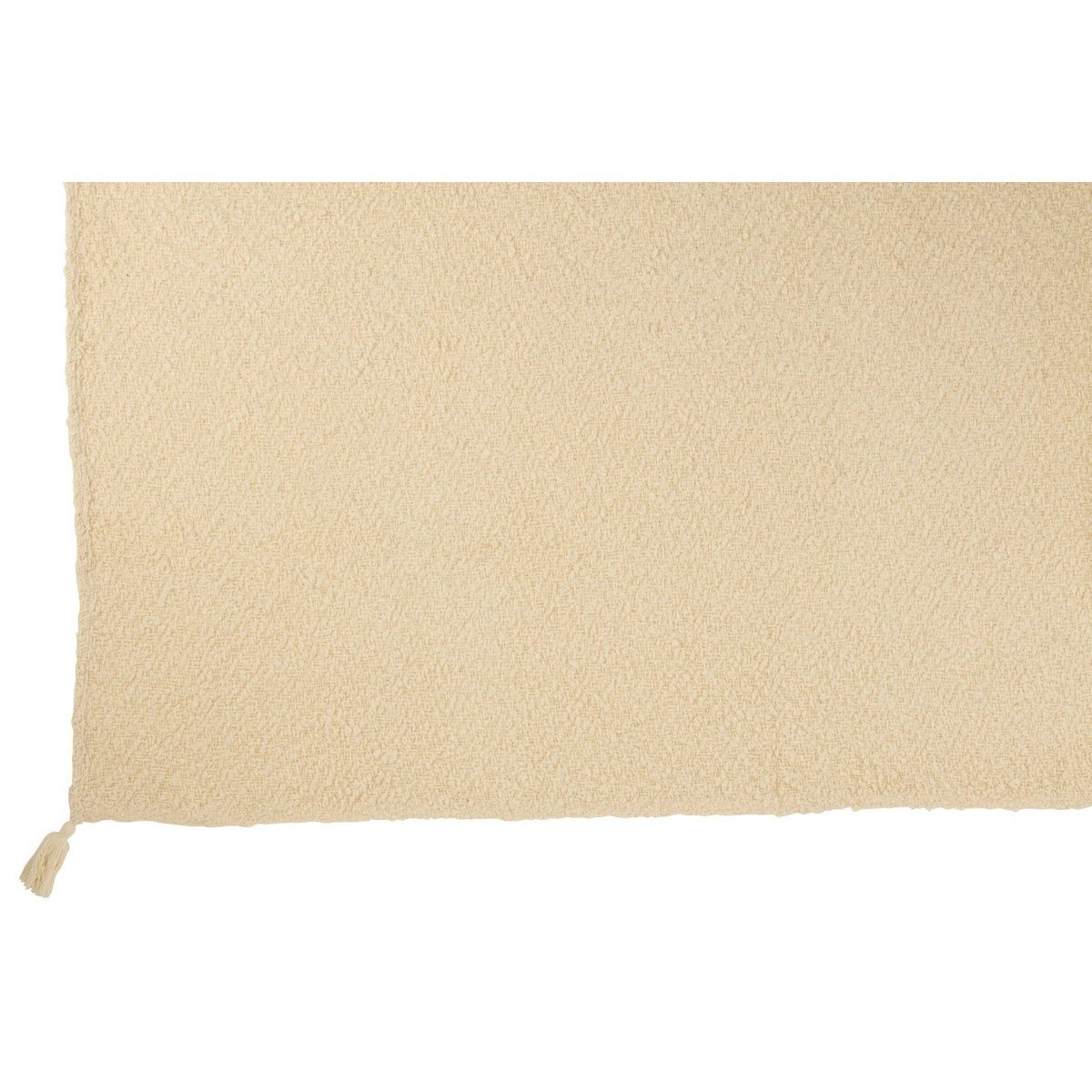 J-Line Plaid kwasten - katoen - creme - 180 x 130 cm
