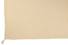 J-Line Plaid kwasten - katoen - creme - 180 x 130 cm