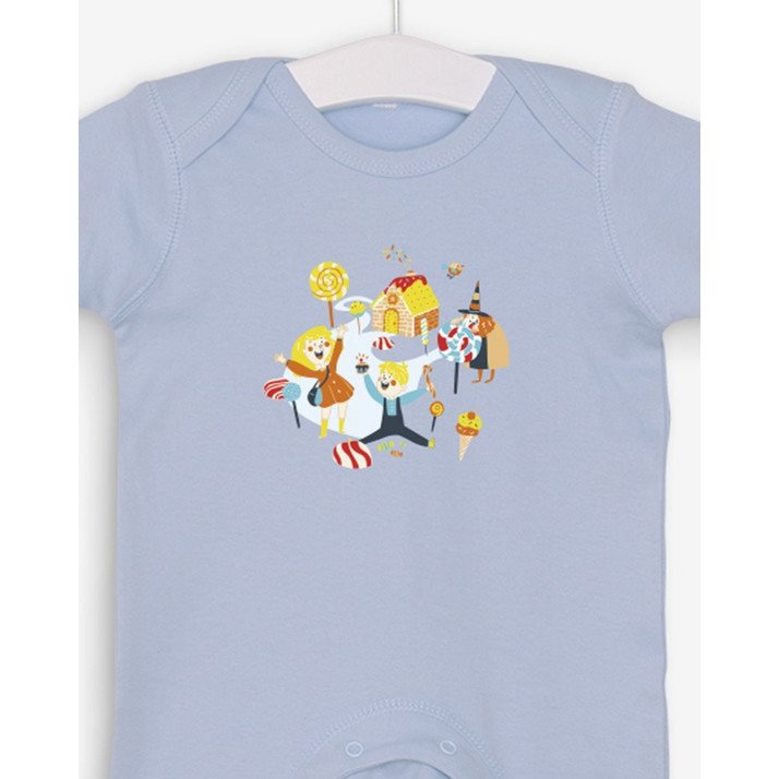 Pigiama celeste Hansel e Gretel 100% cotone biologico certificato OEKO-TEX