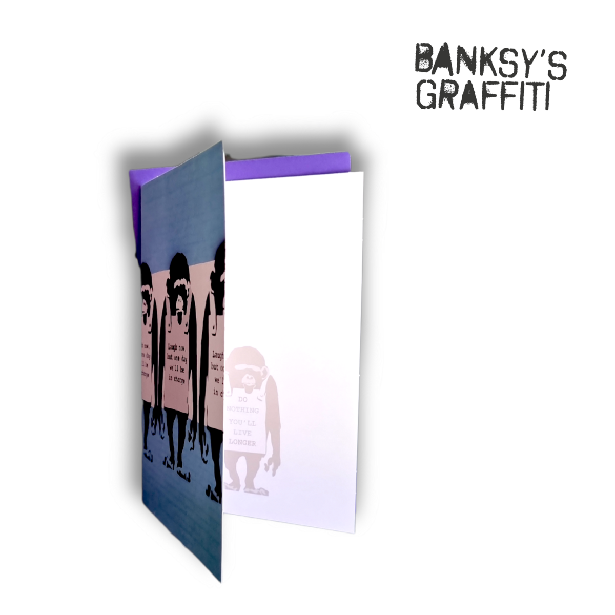 Carte de vœux Banksy - Rire maintenant