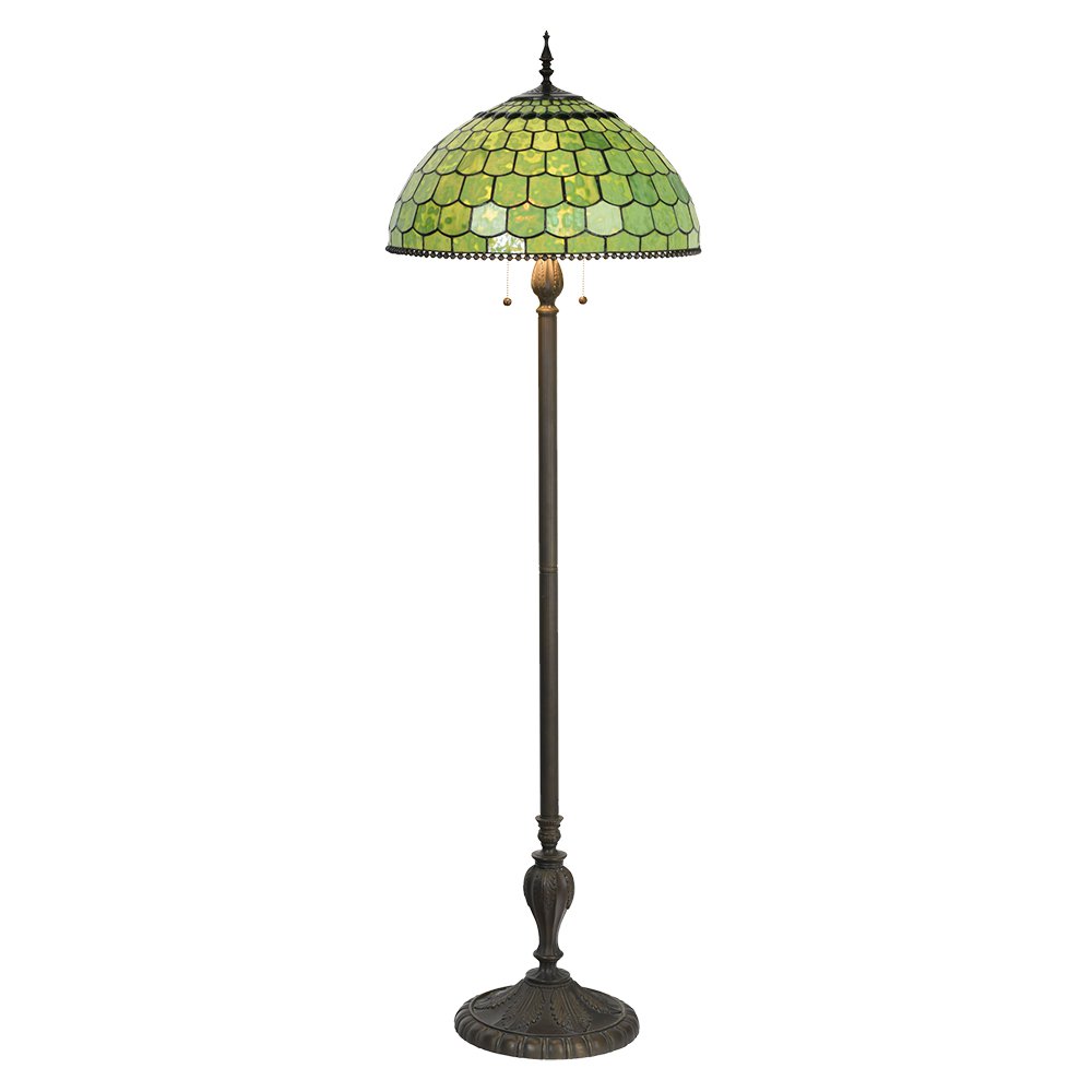 Lampada da pavimento Tiffany Ø 51x165 cm Lampada in piedi vetro verde