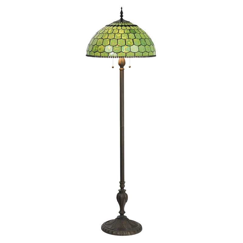 Lampada da pavimento Tiffany Ø 51x165 cm Lampada in piedi vetro verde