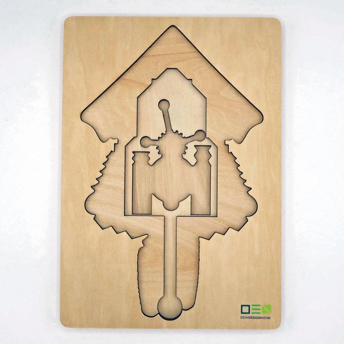 Doorkijkpuzzel: koekoeksklok uit het Zwarte Woud | Meerlaagse houten puzzel voor het hele gezin | Cadeau voor liefhebbers van het Zwarte Woud