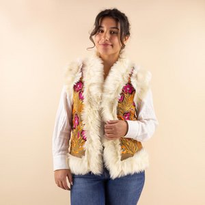 Afghanische Weste Malika Bruin Blume