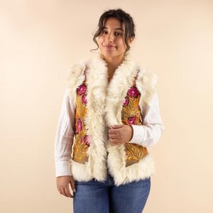 Afghanische Weste Malika Bruin Blume