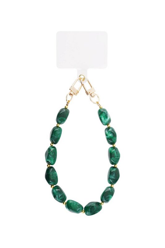 Perles de cordon téléphonique vert