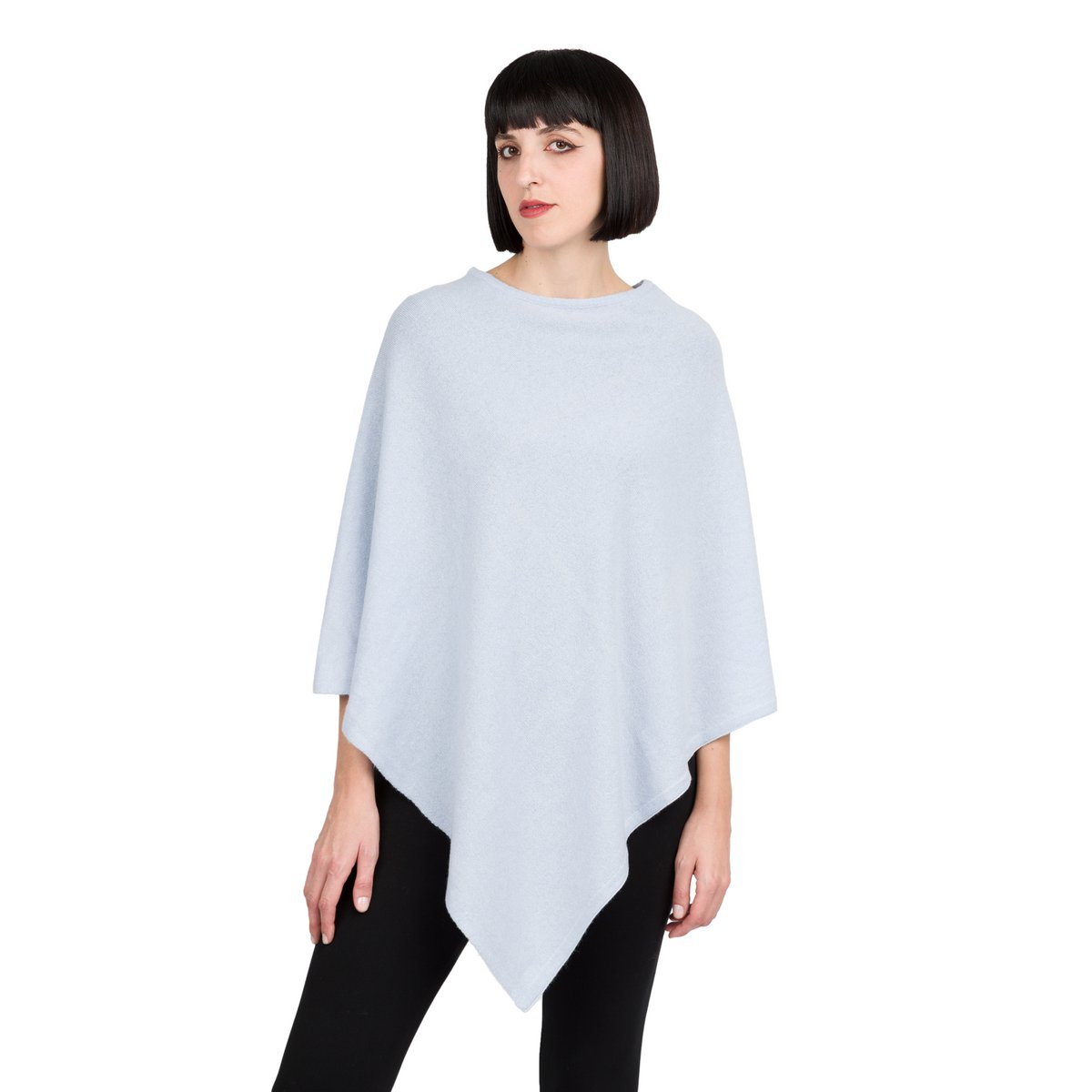 LOVELY - Poncho clásico cuadrado de puro cashmere