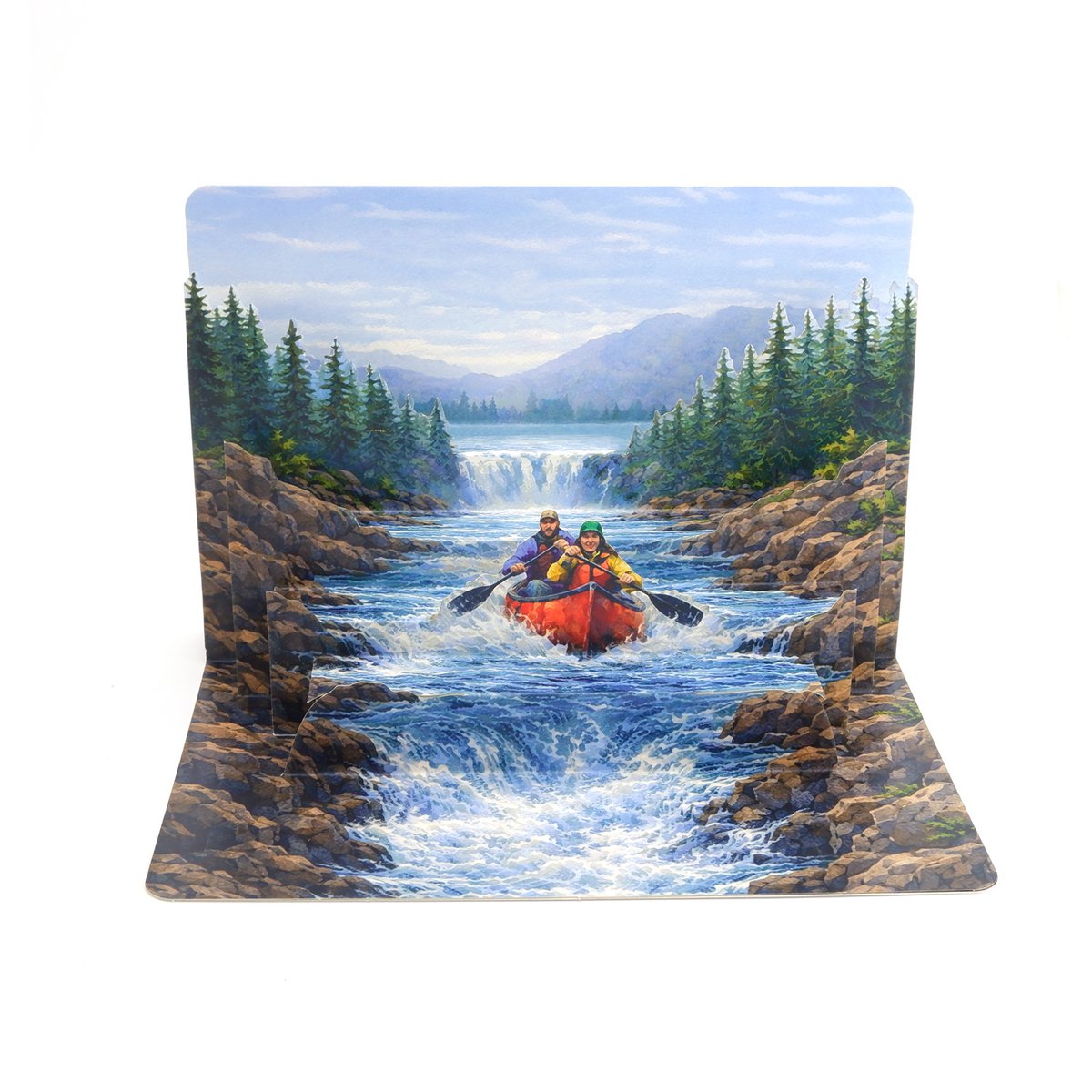 Canoe trip pop-up card, adventure