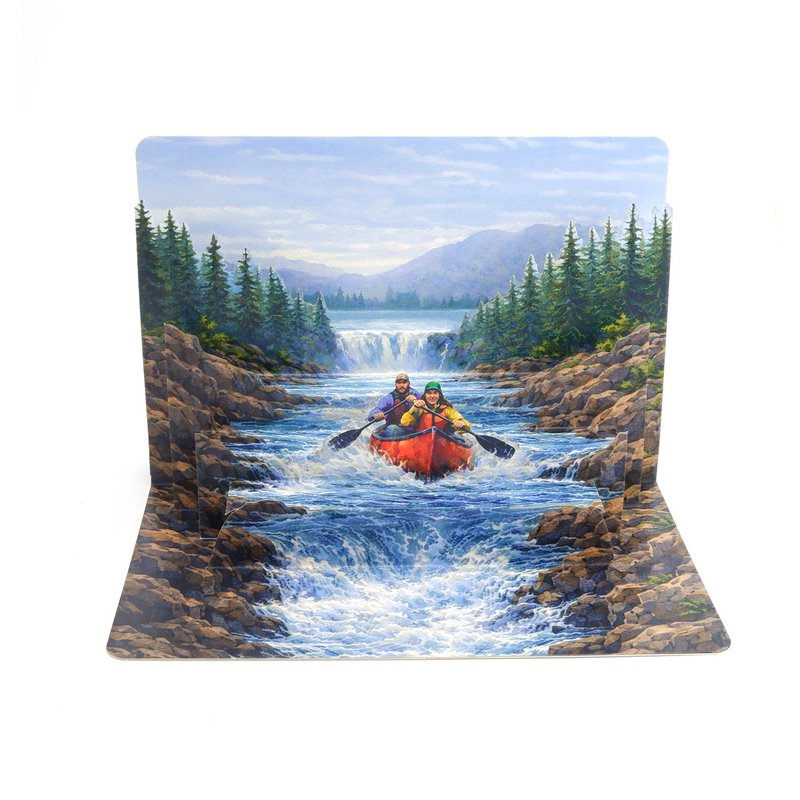 Canoe trip pop-up card, adventure
