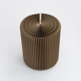 Concertina Paper Stool - Recycled, a round, eco-friendly stool made from recycled paper, available in two heights.