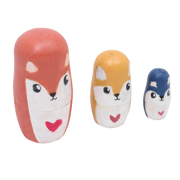 RUSSIAN WOODEN DOLLS - 8 / 6 / 4 cm - 3 pcs - 1 color