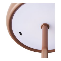 Margate Table lamp, metal, rechargeable, brown, ø13 cm