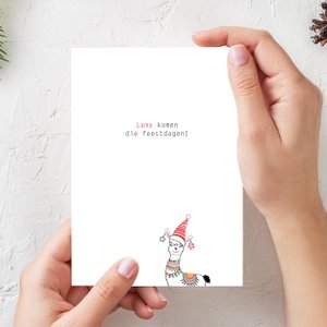 Weihnachtskarte - Lama kommt diese Feiertage!