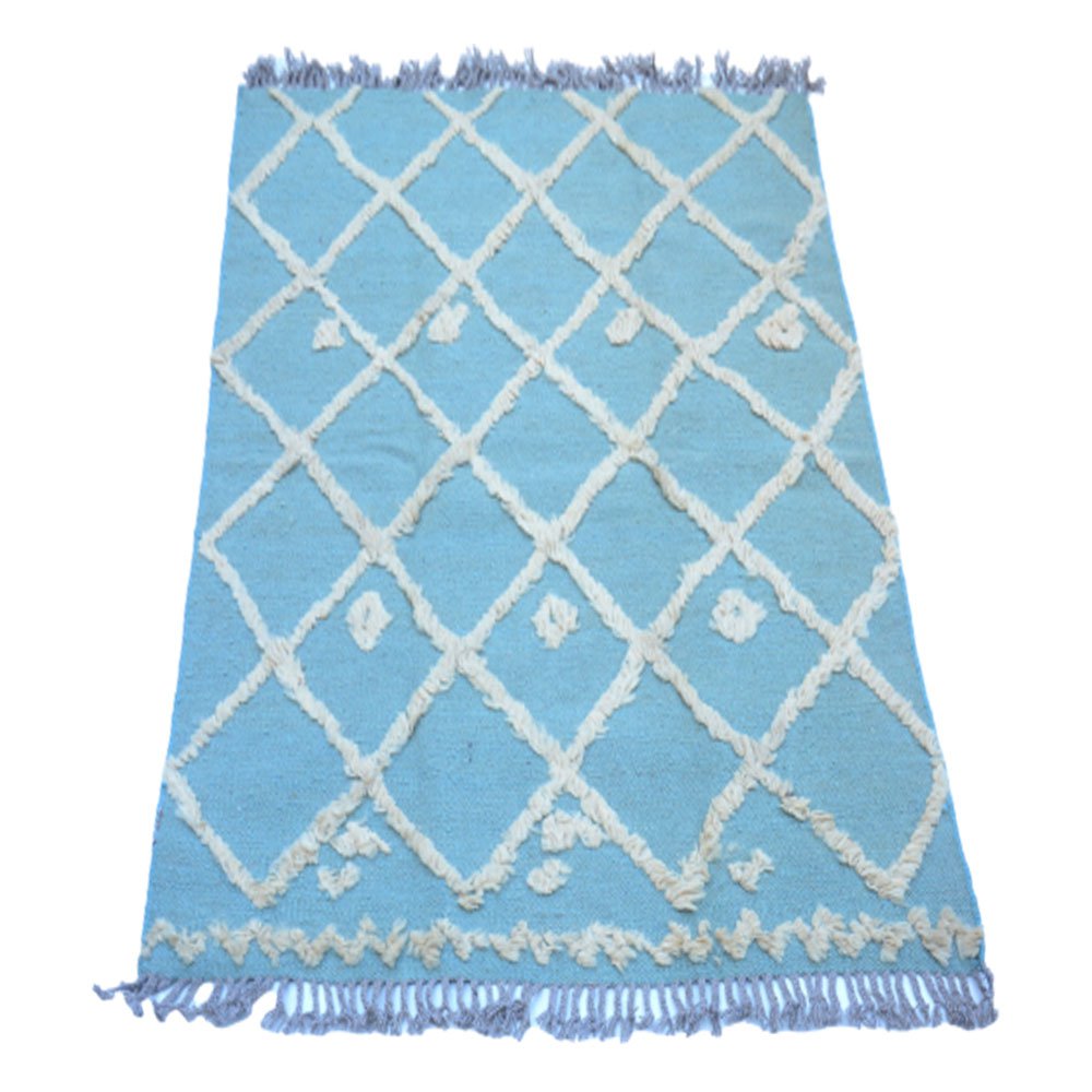 IKAT Tappeto Kilim grigio verde acqua