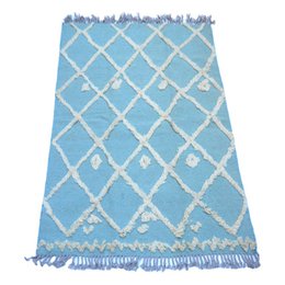 IKAT gråligt blågrønt Kilim tæppe