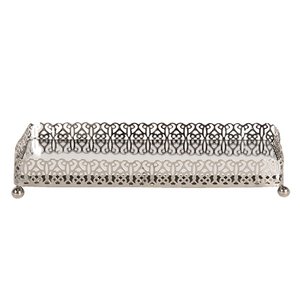 Dekorationsskala 20x10x3 cm Silberfarbene Metall -Servierschale