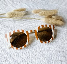 Baby and children's sunglasses UV400 striped - Beige / Camel