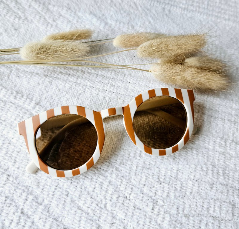 Baby and children's sunglasses UV400 striped - Beige / Camel