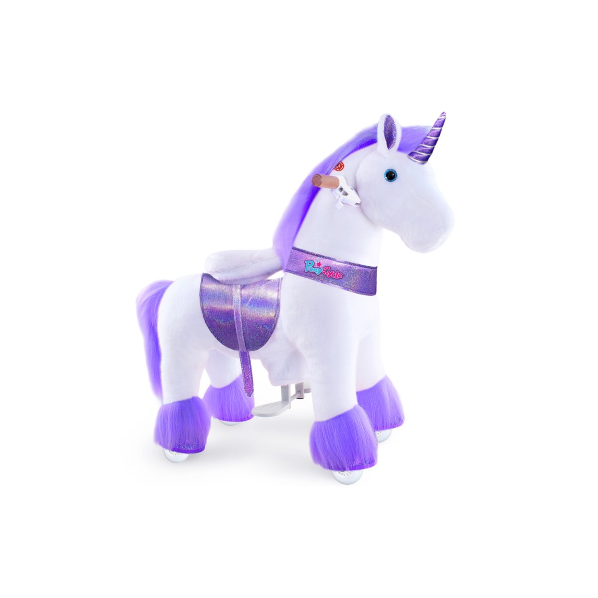 Ponycycle Ride on Toy Purple Unicorn | Edad 3-4 | Juguete de montar animal de lujoso | Clásico u mejores regalos