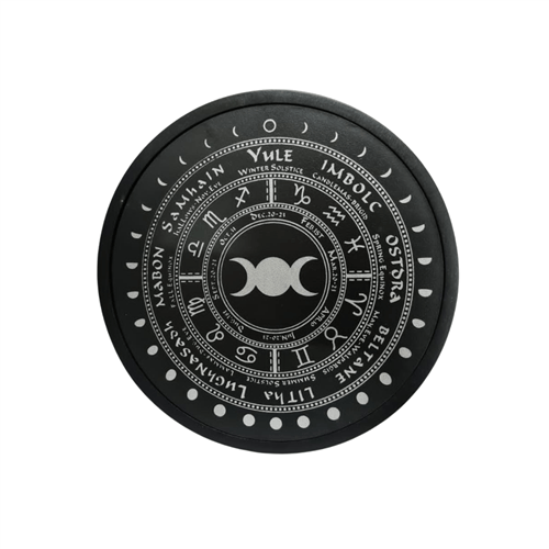 Mango Wood Wheel Of The Year, Silver Engraving