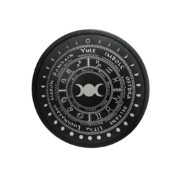 Mango Wood Wheel Of The Year, Silver Engraving