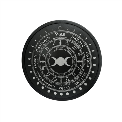 Mango Wood Wheel Of The Year, Silver Engraving