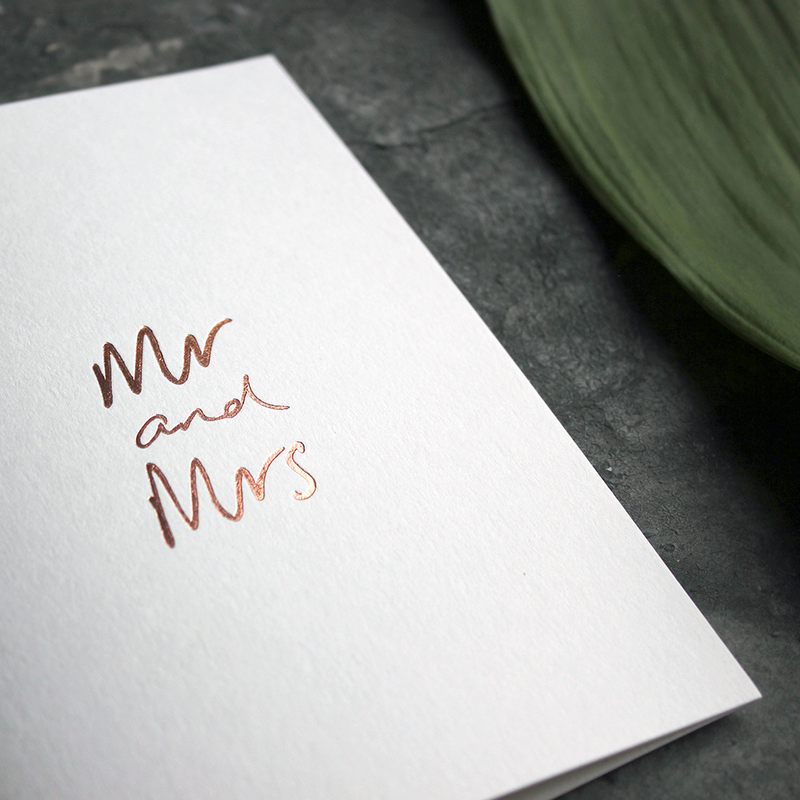 Mr e Mrs - Biglietto di auguri sventato a mano