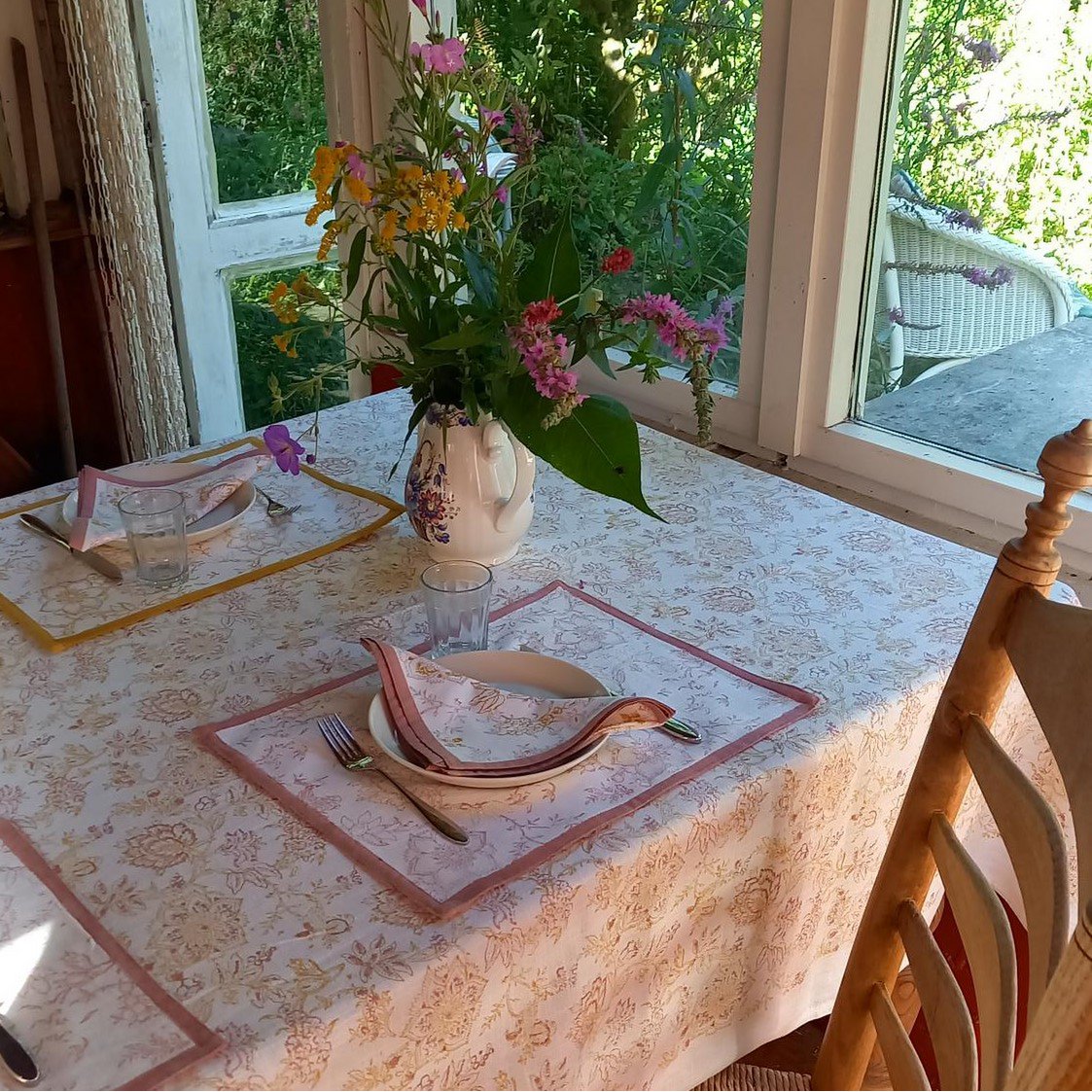 Set de Table 'Fleur' ​​Vieux Rose