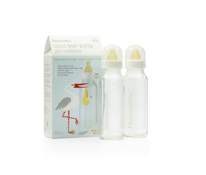 Set Natursutten di due borracce in vetro da 240 ml