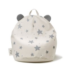Soft, plush kids chair in a neutral color palette with a playful star pattern and panda bear design. Ideal for cozy seating in a child's room or playroom.