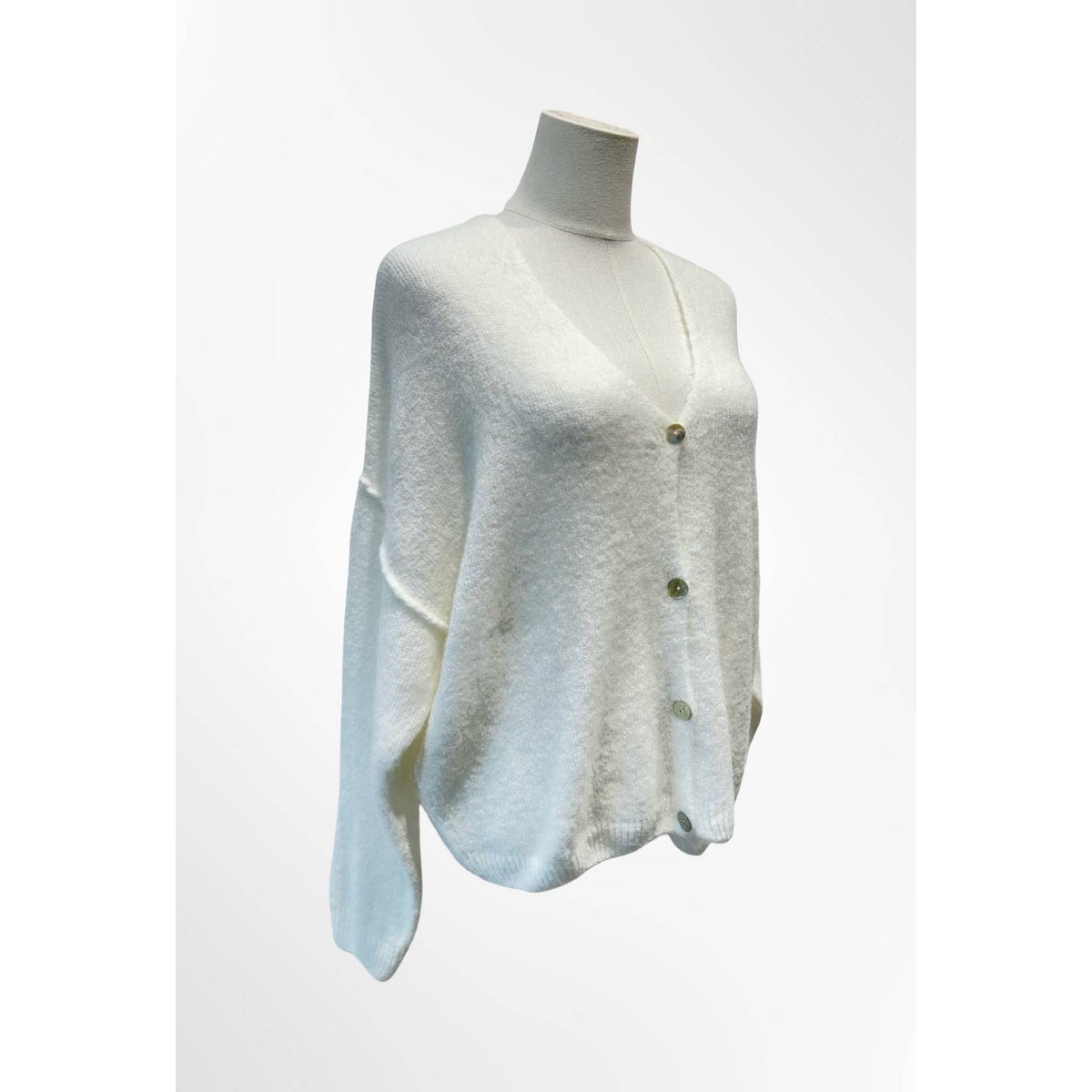 Cardigan Femme - Qualité Premium – Col V Profond en Maille Douce avec Boutons- ALPAGA/ LAINE - 23050