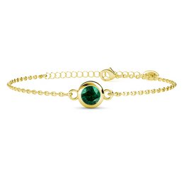 Birth Stone Bracelet - Gold and Green