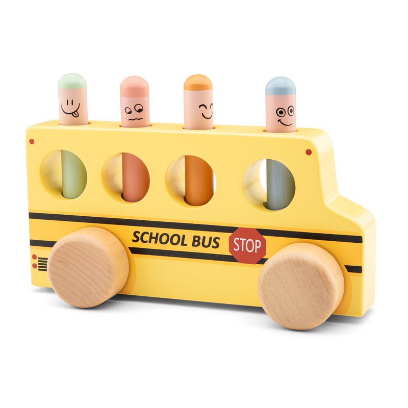 Autobus scolaire pop-up en bois