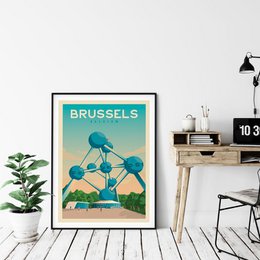 Poster vintage di Bruxelles | Poster Città Bruxelles Belgio