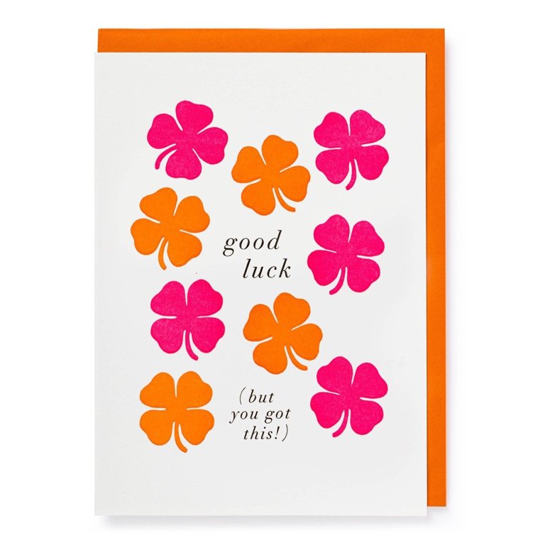 Arkivistkort lykønskningskort - Bright Clover Luck