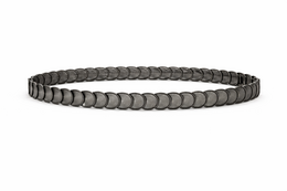 Cinturón HS para mujer - eslabones de monedas elásticos gris - Antracita/Gris - 72-100 cm