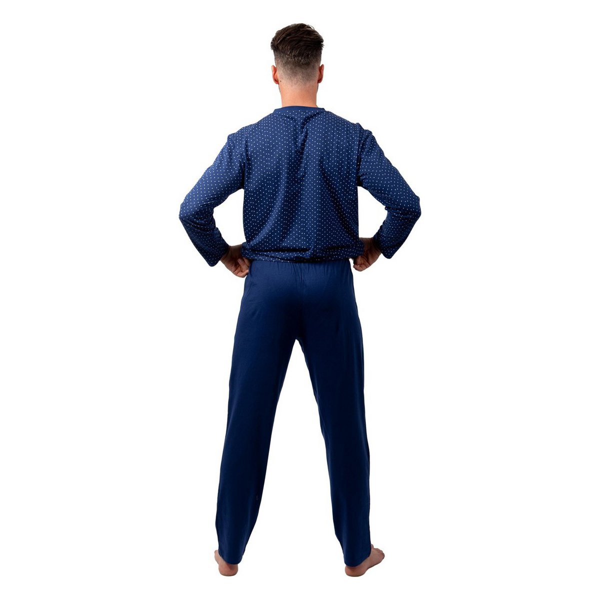 Mænds pyjamasæt - langærmet - kongeblå