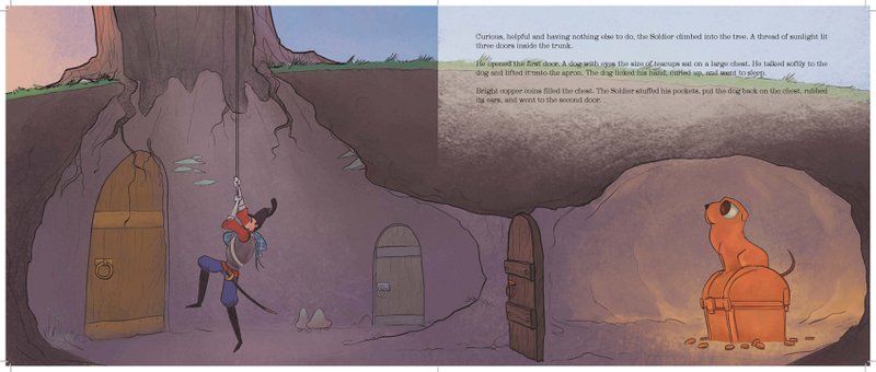 EN/DK - Illustrated Fairytale Children's Book - The Tinderbox - H.C. Andersen