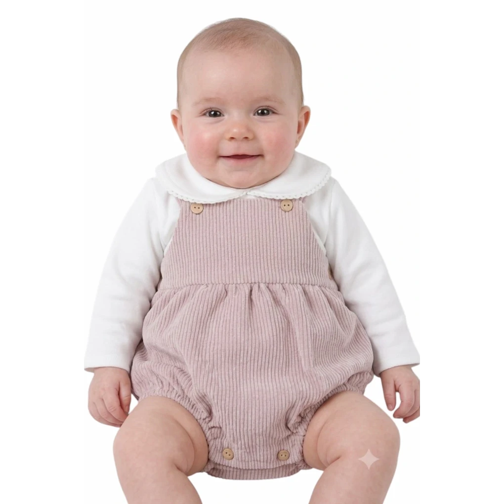 Baby pige fløjlsbukser med hvid top