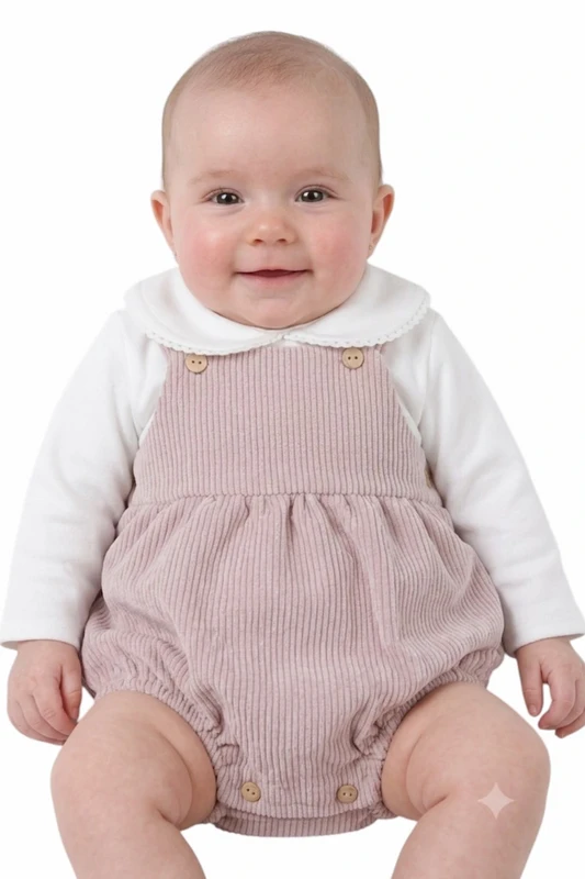 Baby pige fløjlsbukser med hvid top