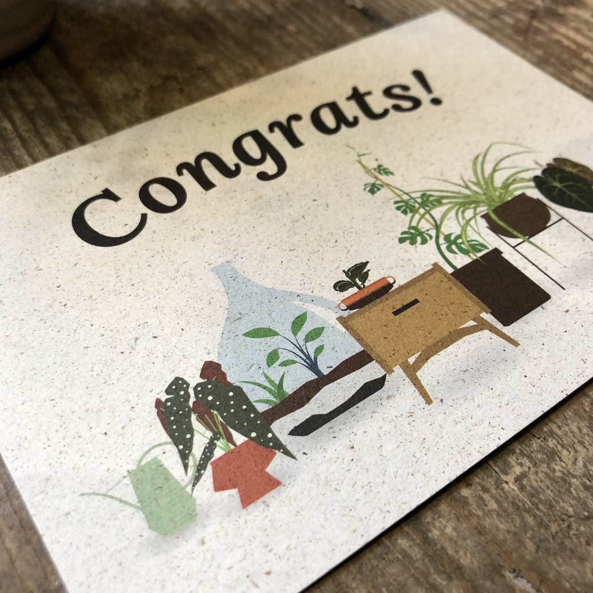 Ansichtkaart + Envelop Gefeliciteerd!