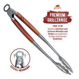Zestaw sztućców grillart® premium, 3 sztuki wykonane z wysokiej jakości stali nierdzewnej i eleganckie drewniane uchwyty