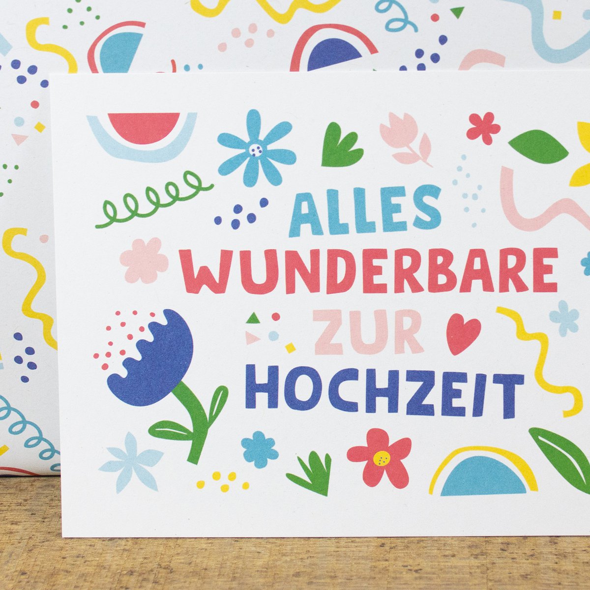 Postkarte Alles Wunderbare zur Hochzeit