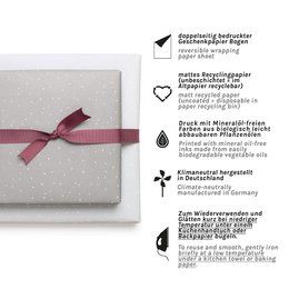 Lichtgrijs verpakking papier met punten - ideaal als inpakpapier voor bruiloft of voor geschenken voor geboorte of doop, neutraal inpakpapier
