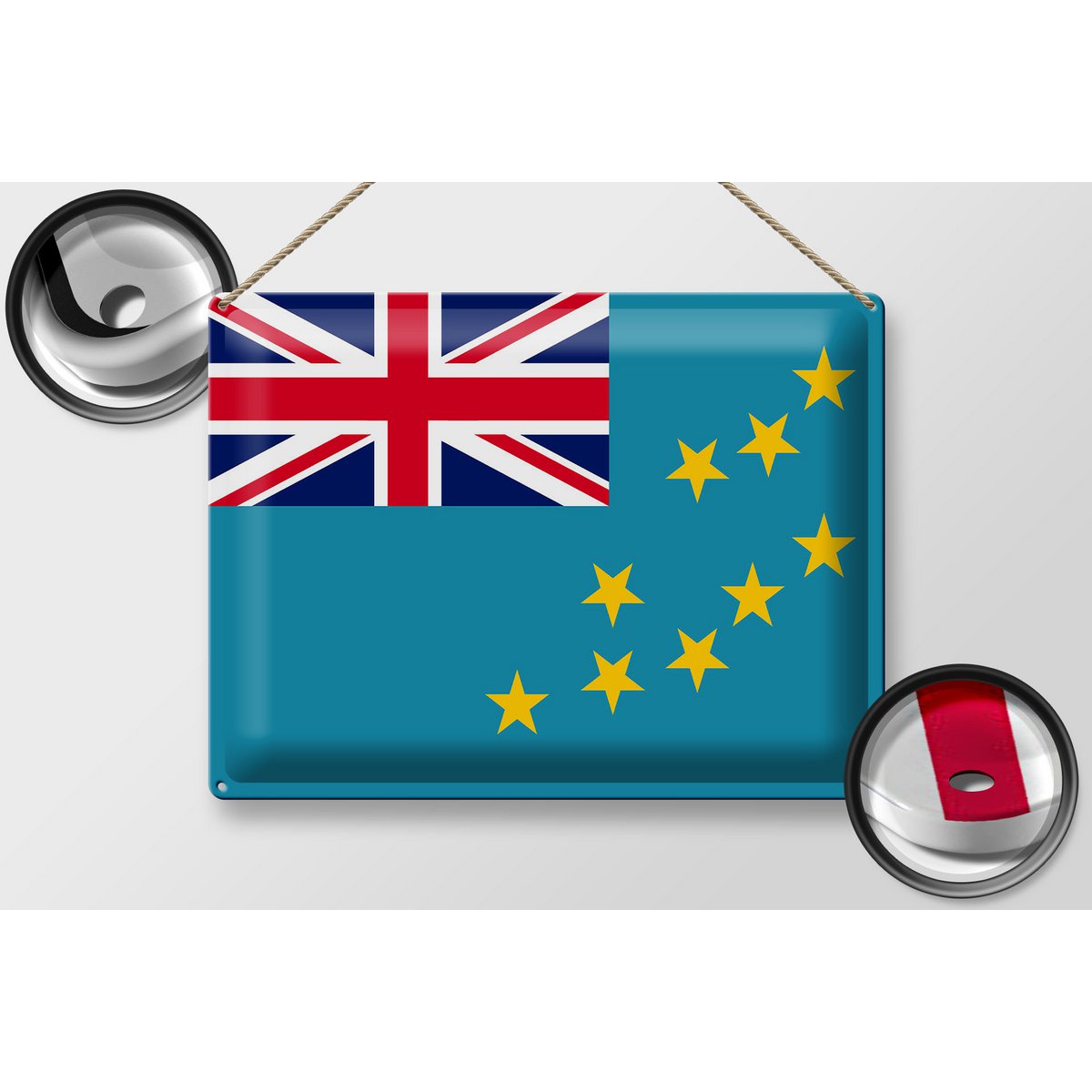 Blechschild Flagge Tuvalu 40x30cm Flag of Tuvalu