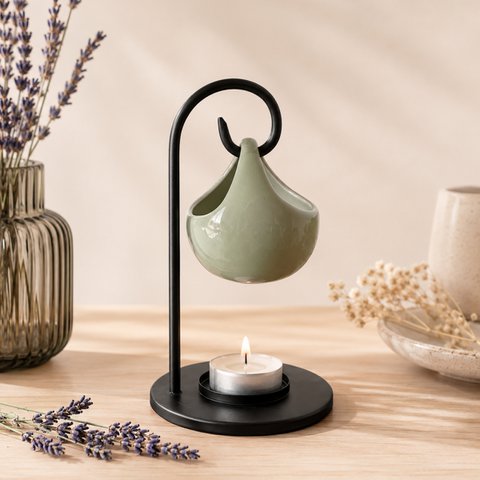 Parfümbrenner Inspiration Serie – Seis – aus Keramik und Metall – Teelichthalter, Duftwachsbrenner – Aromatherapie-Diffusionszubehör